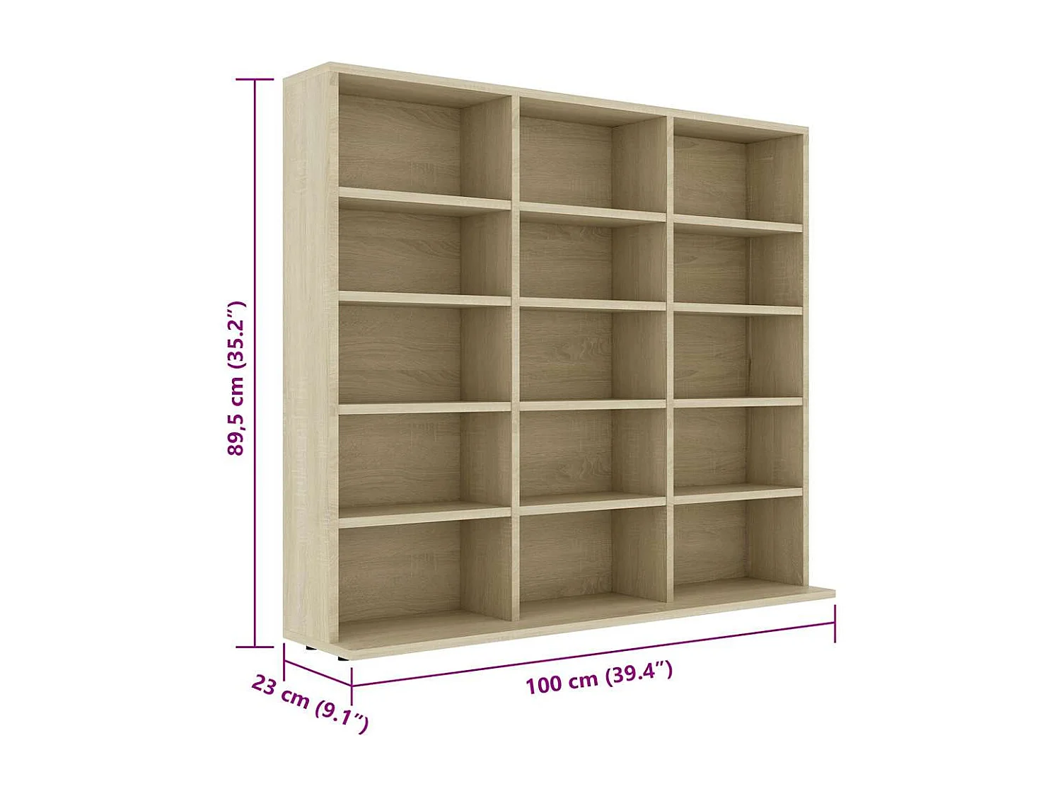 Armoire à CD Chêne sonoma 100x23x89,5 cm Bois d’ingénierie