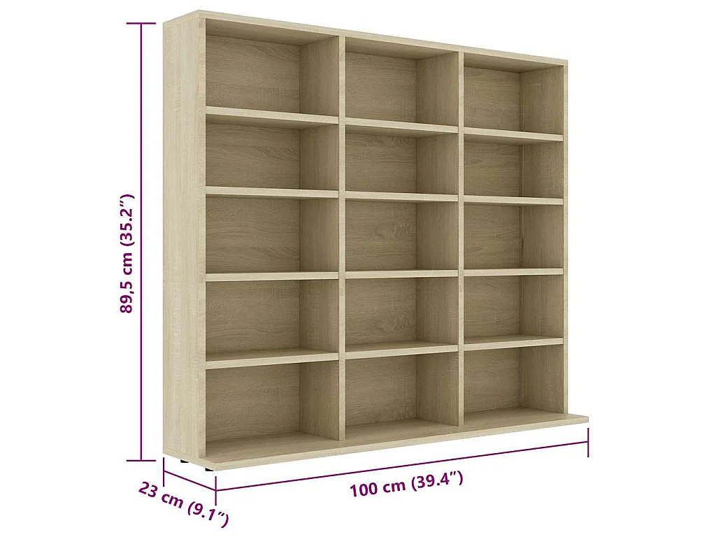 CD-Regal Sonoma-Eiche 100x23x89,5 cm Holzwerkstoff