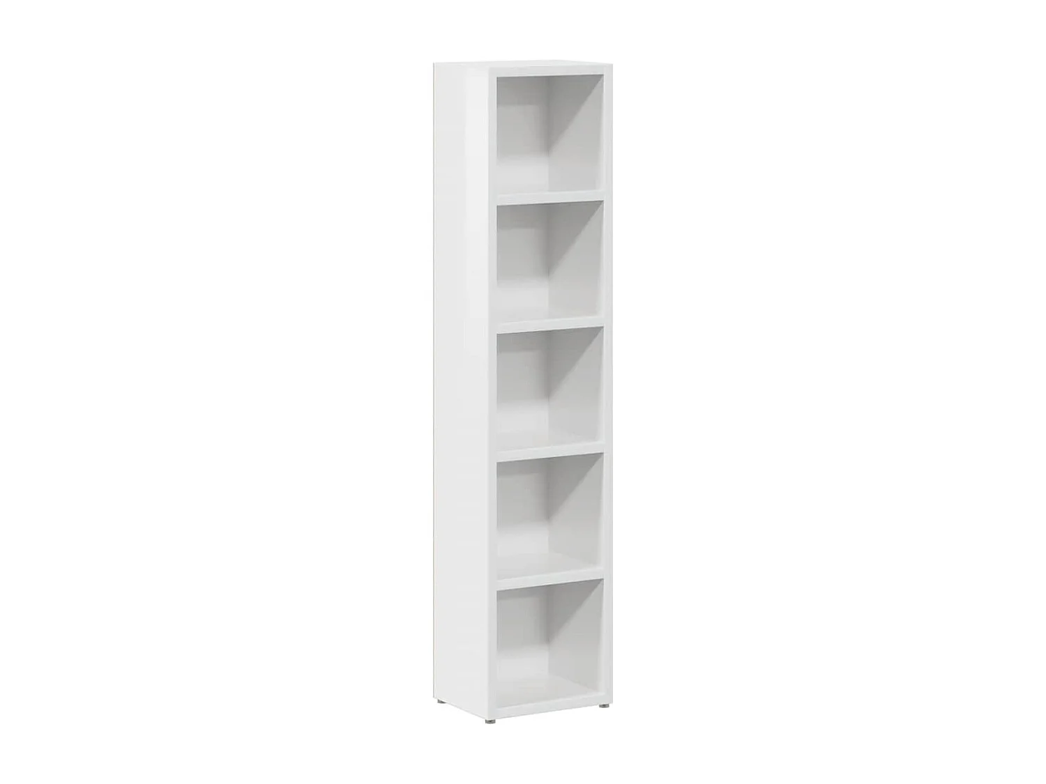 Scaffali Porta CD 2 pz Bianco Lucido 21x16x93,5 cm Multistrato