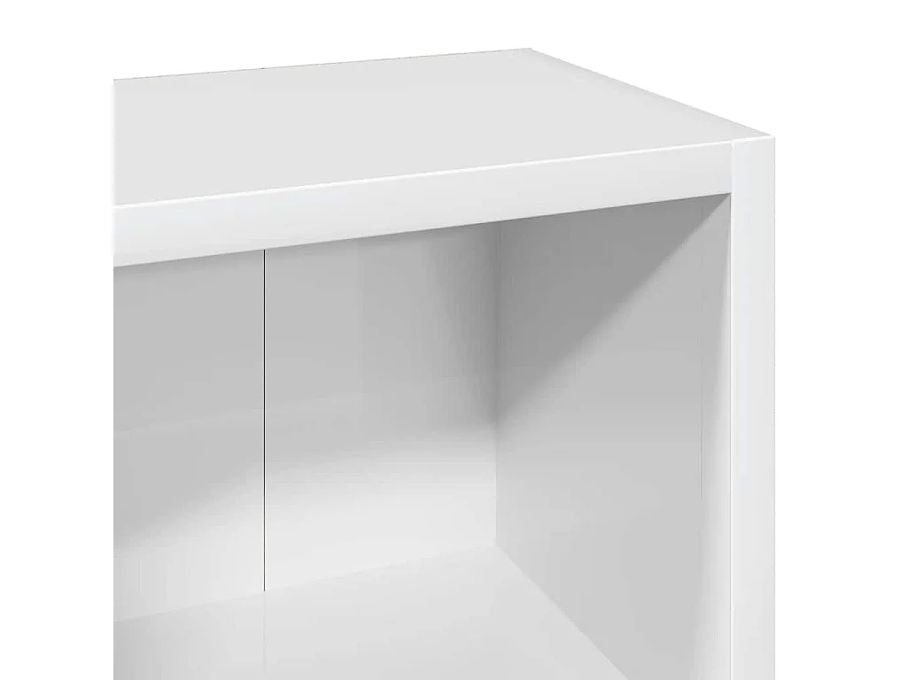 Scaffali Porta CD 2 pz Bianco Lucido 21x16x93,5 cm Multistrato