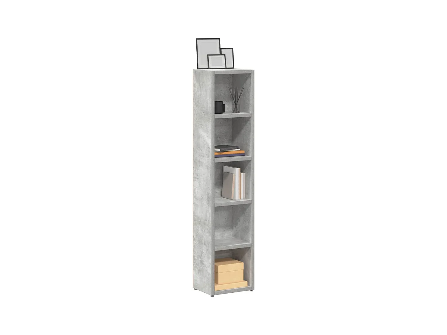 Armoires à CD 2 pcs Gris béton 21x16x93,5 cm Aggloméré