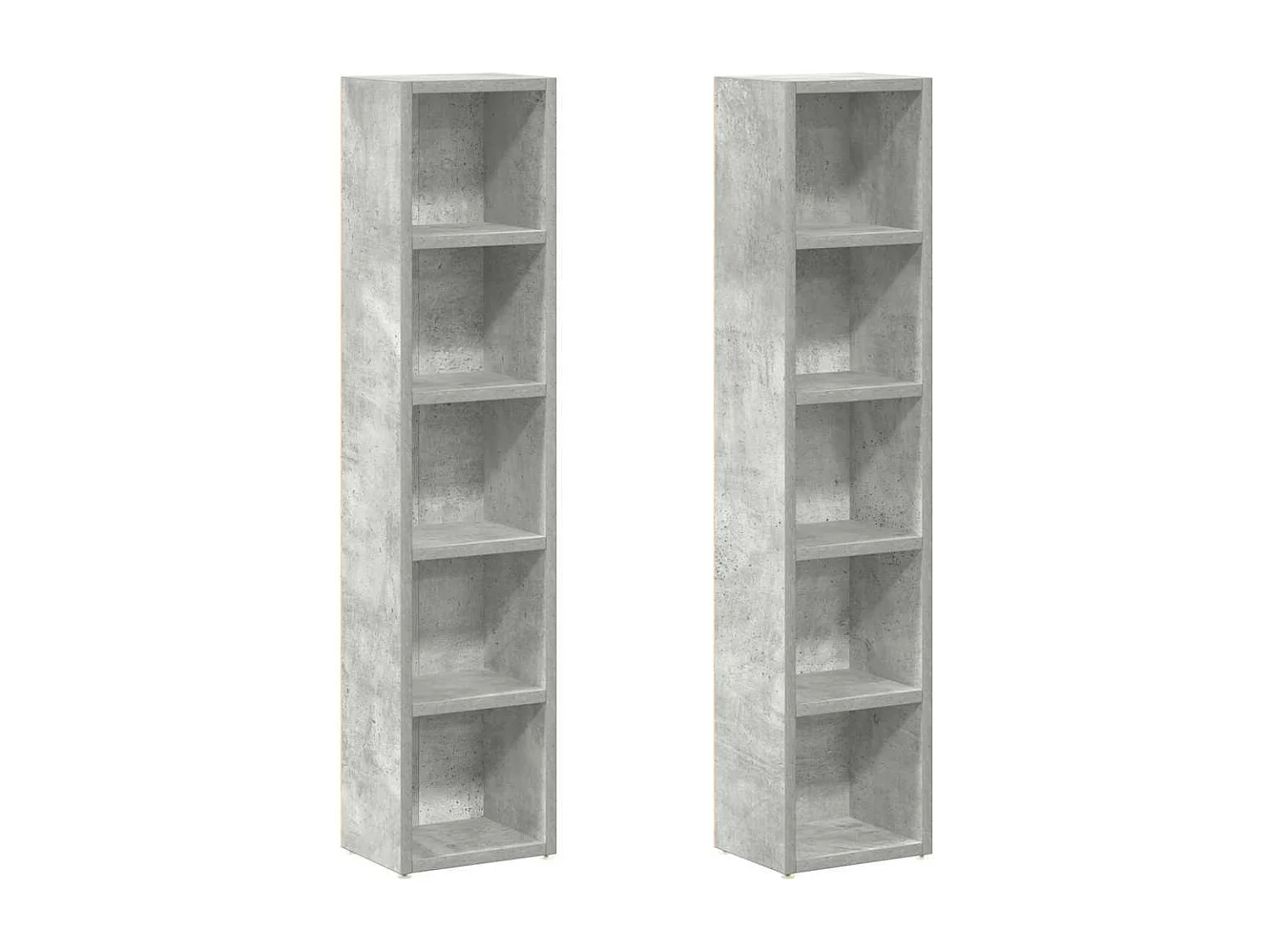 Armoires à CD 2 pcs Gris béton 21x16x93,5 cm Aggloméré