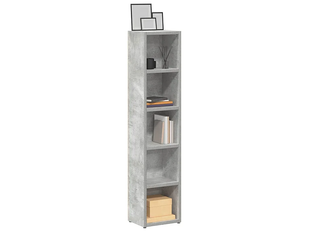 Armoires à CD 2 pcs Gris béton 21x16x93,5 cm Aggloméré