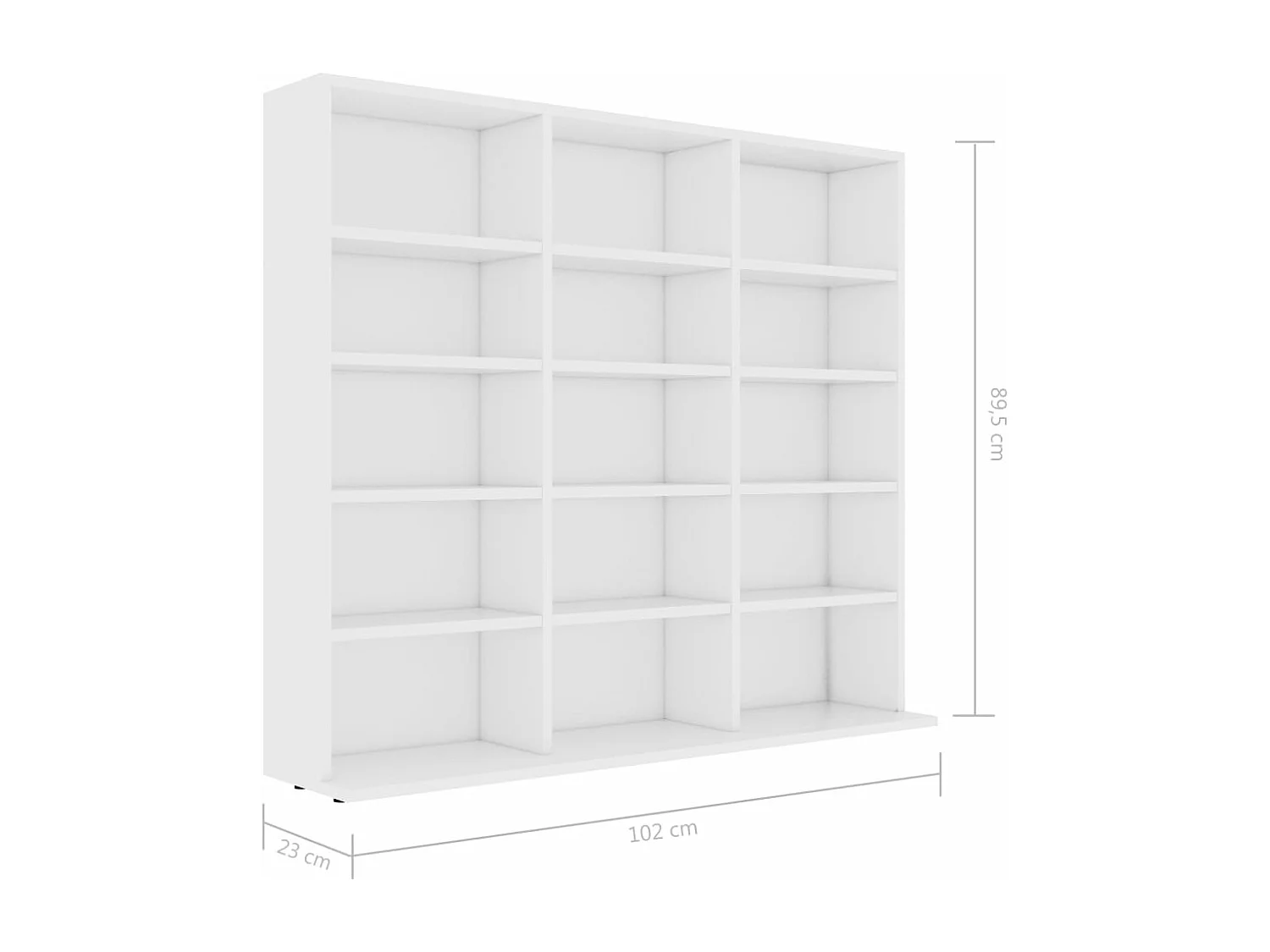 CD-Regal Weiß 100x23x89,5 cm Holzwerkstoff