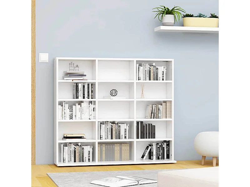 Armoire à CD Blanc 100x23x89,5 cm Bois d’ingénierie