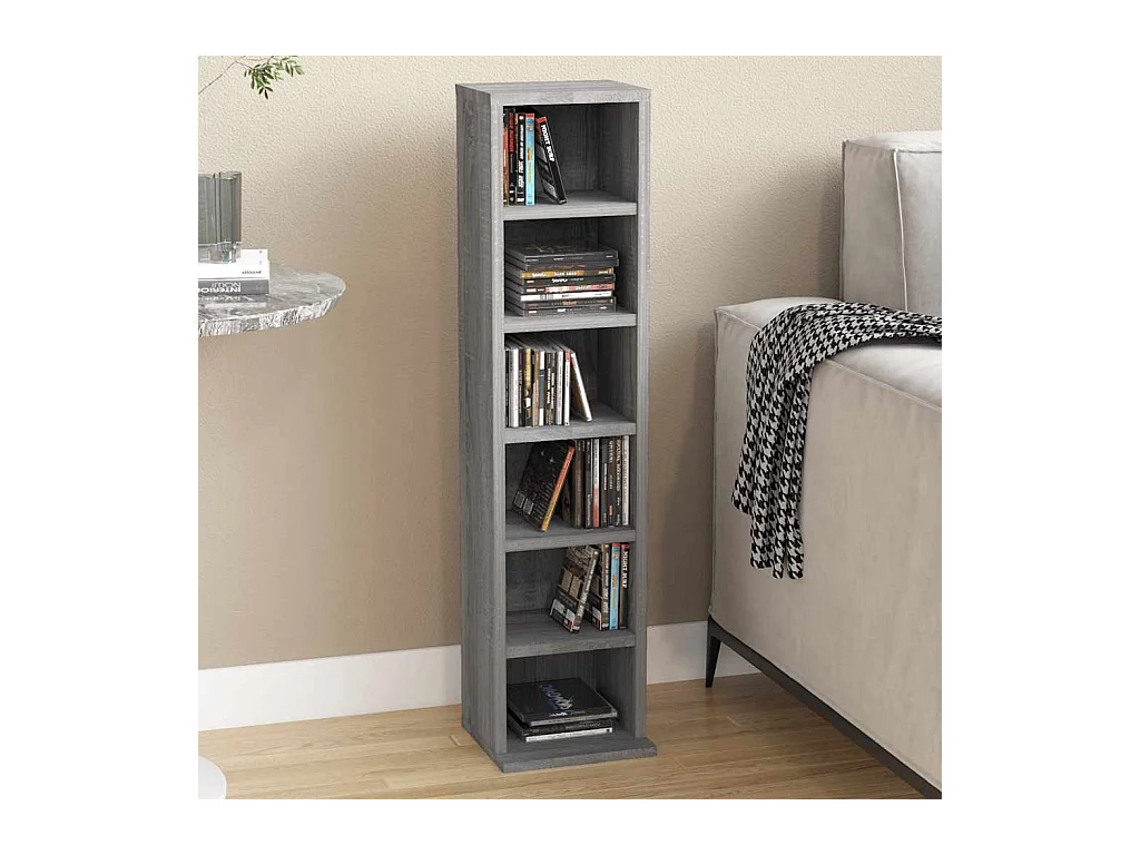 Armoire à CD Sonoma gris 21x20x88 cm Bois d'ingénierie