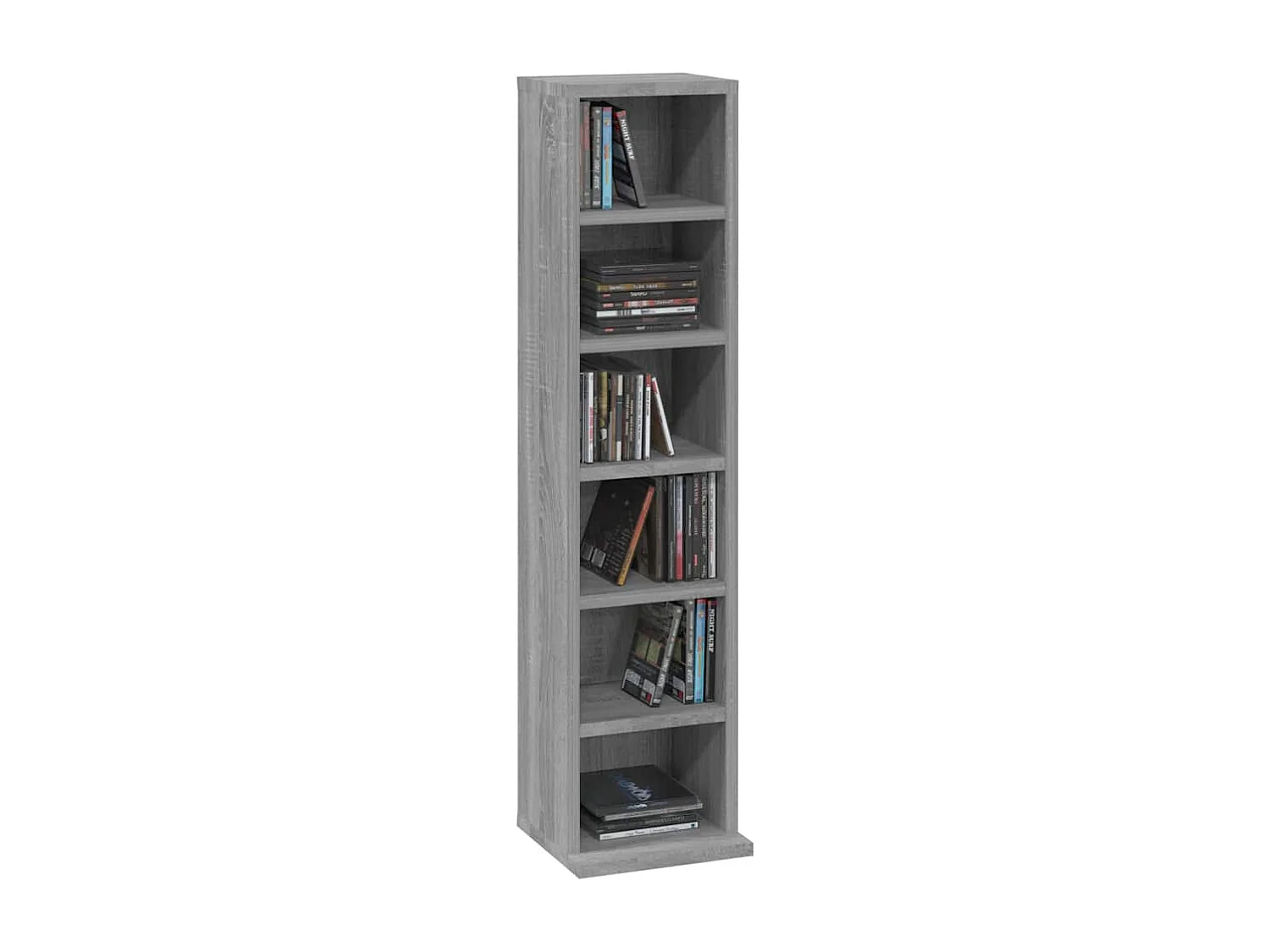 Cd-kast 21x20x88 cm bewerkt hout grijs sonoma eikenkleurig