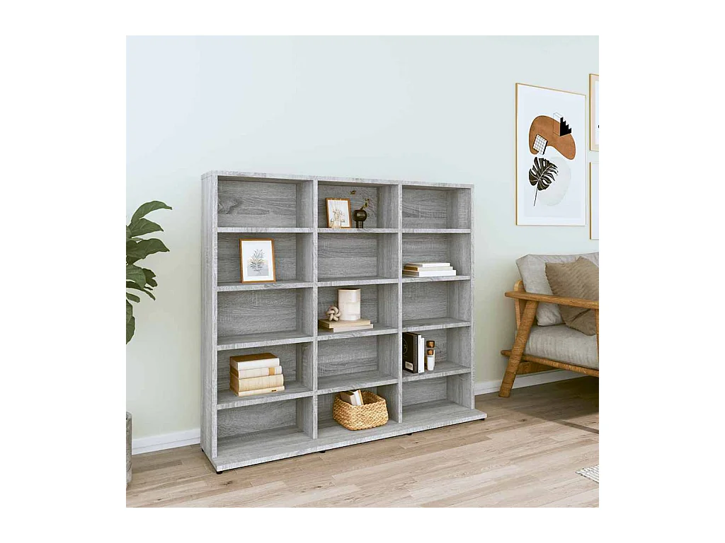 Armoire à CD Sonoma gris 100x23x89,5 cm Bois d'ingénierie