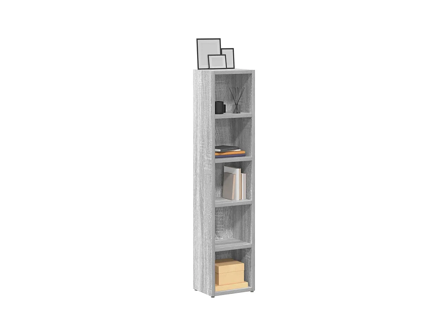 Armoires à CD 2 pcs Sonoma gris 21x16x93,5 cm Bois d'ingénierie