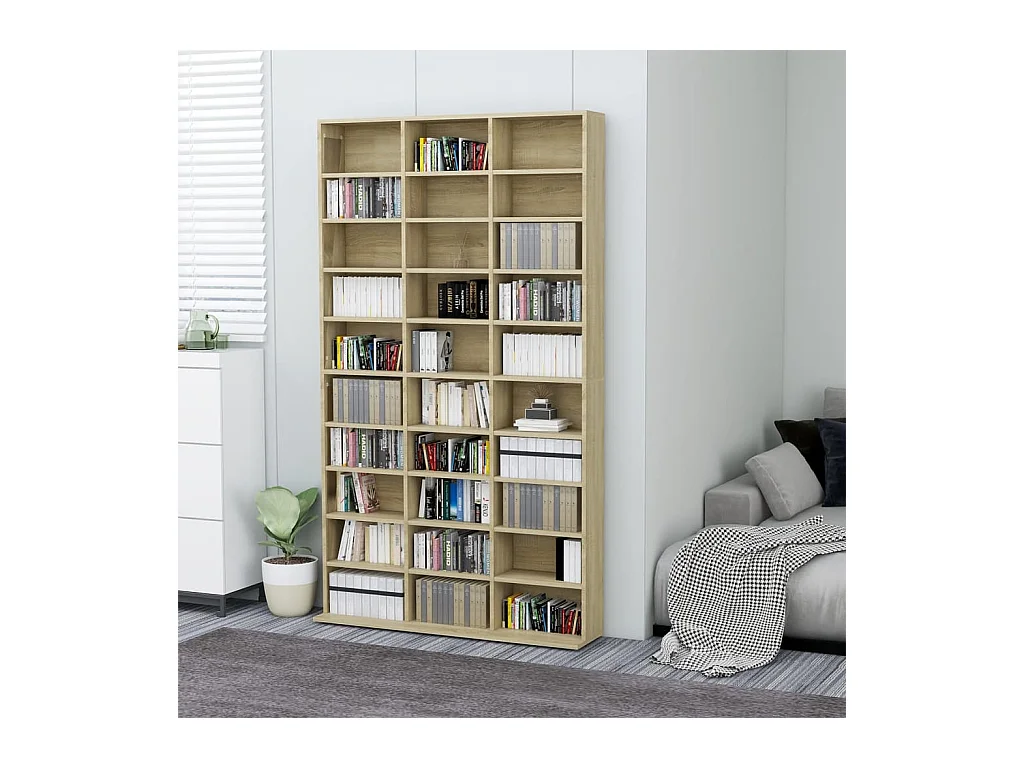 Armoire à CD Chêne sonoma 102x16x177,5 cm Bois d'ingénierie