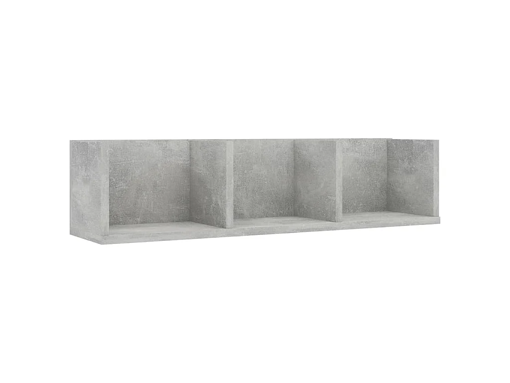 Étagère murale à CD Gris béton 75x18x18 cm Bois d'ingénierie