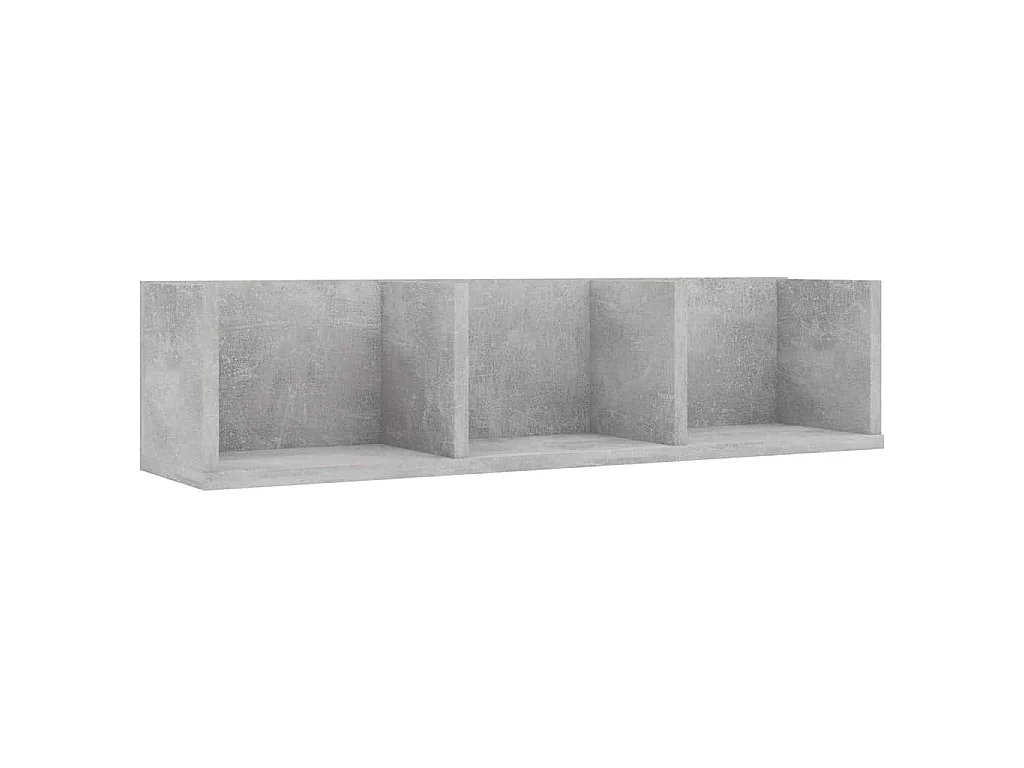 Étagère murale à CD Gris béton 75x18x18 cm Bois d'ingénierie
