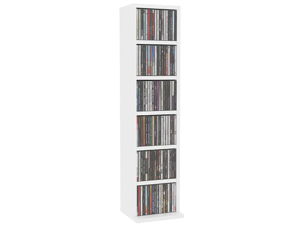Armoire à CD Blanc 21x20x88 cm Bois d'ingénierie
