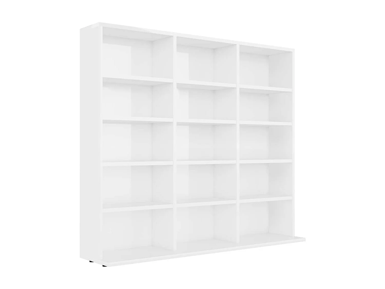 Armoire à CD Blanc brillant 100x23x89,5 cm Bois d’ingénierie