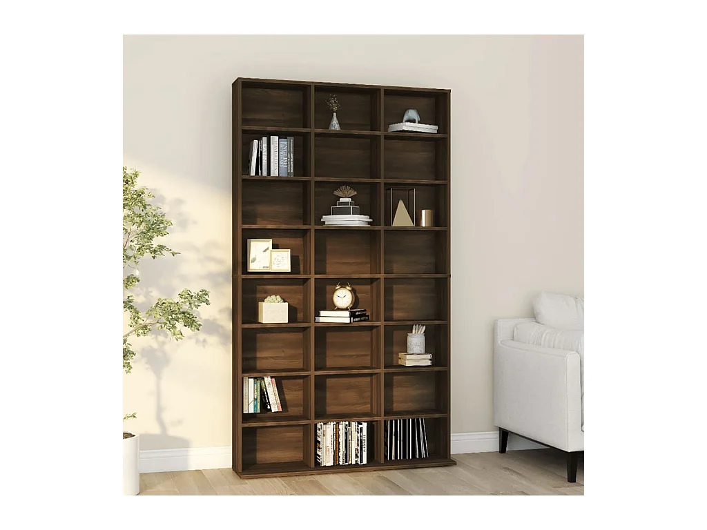 Armoire à CD Chêne marron 102x23x177,5 cm Bois d'ingénierie