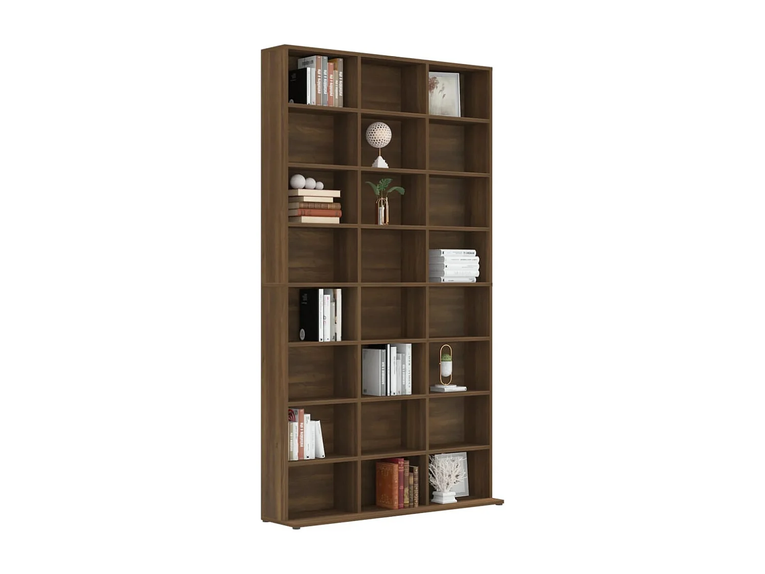 Cd-kast 102x23x177,5 cm bewerkt hout bruin eikenkleur