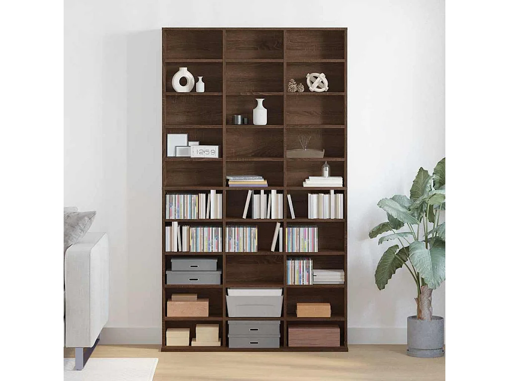 CD-Regal Braun Eichen-Optik 102x23x177,5 cm Holzwerkstoff