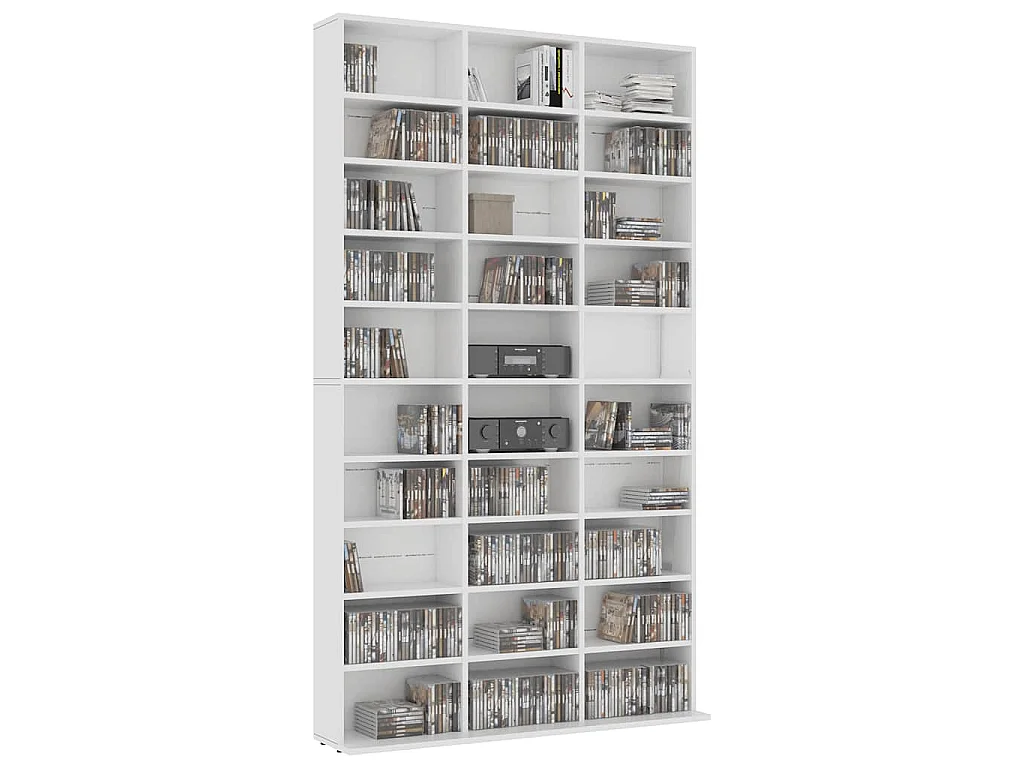 Cd-kast 102x23x177,5 cm bewerkt hout wit