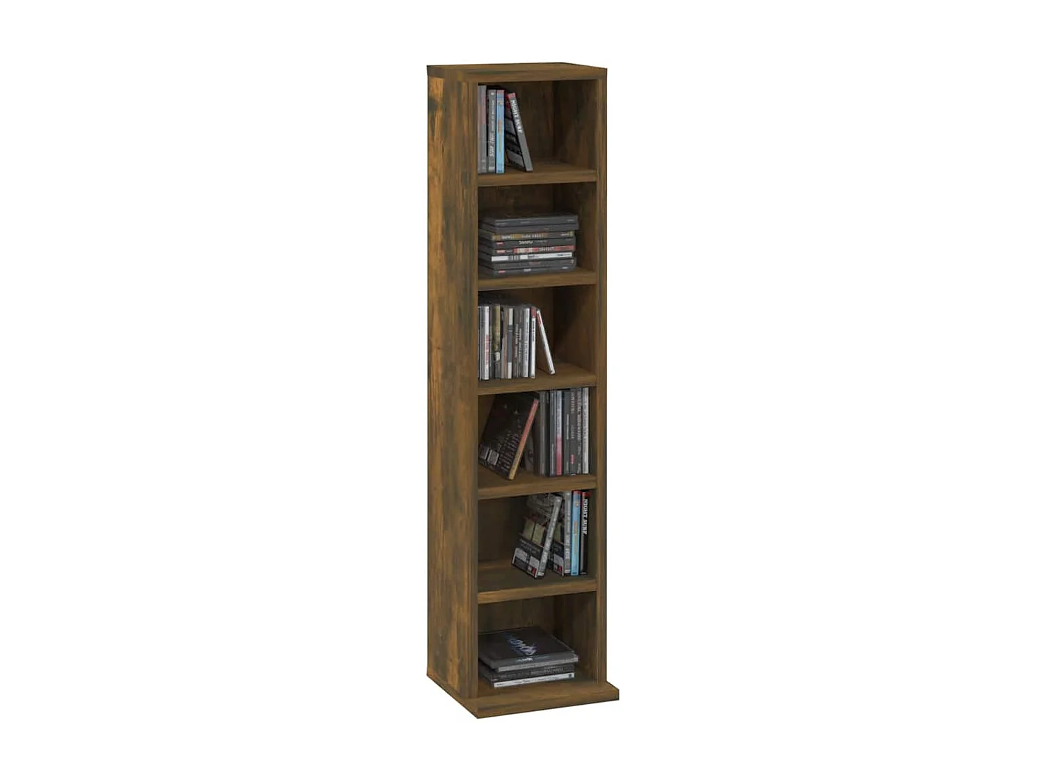 Armoire à CD Chêne fumé 21x20x88 cm Bois d'ingénierie