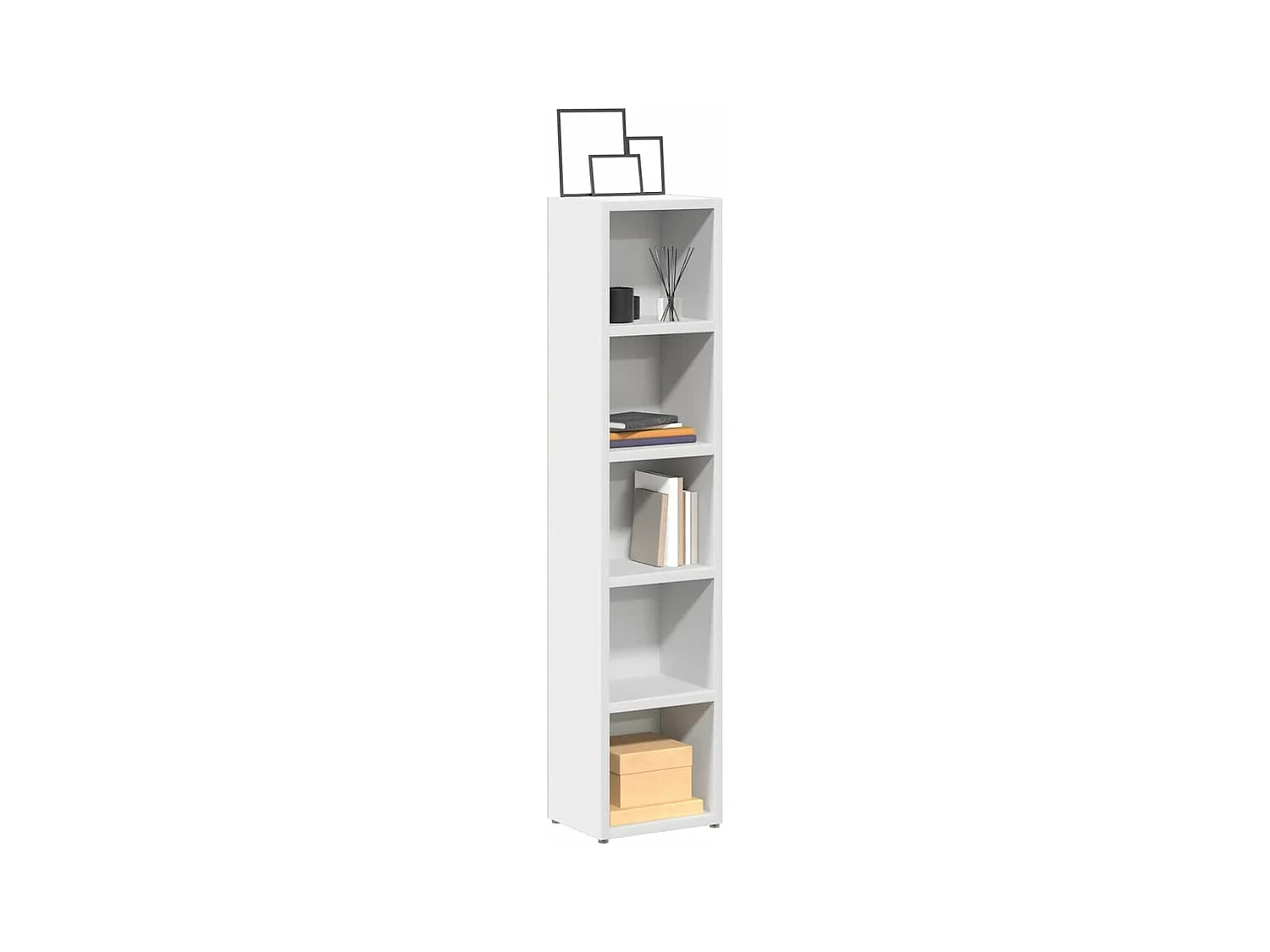 Armoires à CD 2 pcs Blanc 21x16x93,5 cm Aggloméré