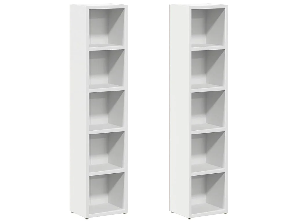 Armários para CD 2 pcs 21x16x93,5 cm contraplacado branco