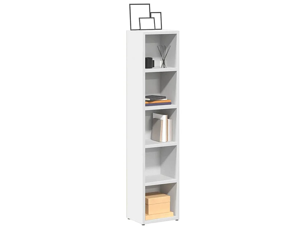 Armários para CD 2 pcs 21x16x93,5 cm contraplacado branco