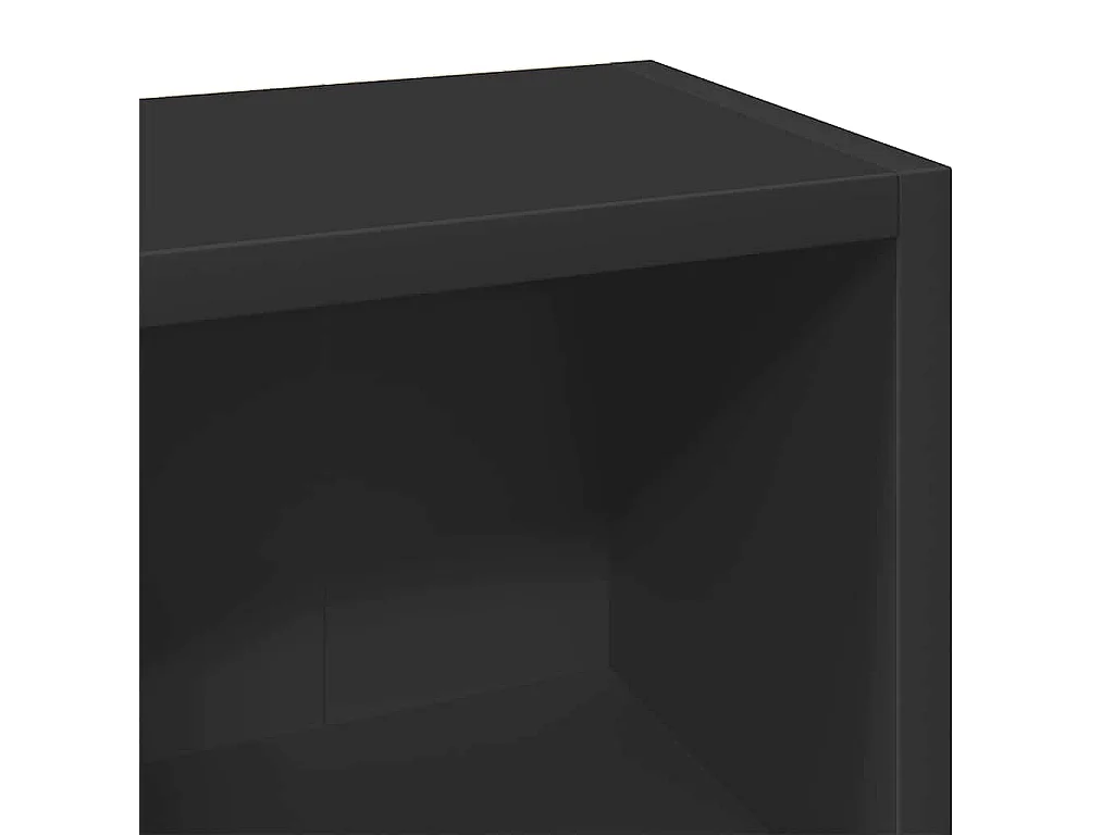 Armoires à CD 2 pcs Noir 21x16x93,5 cm Aggloméré