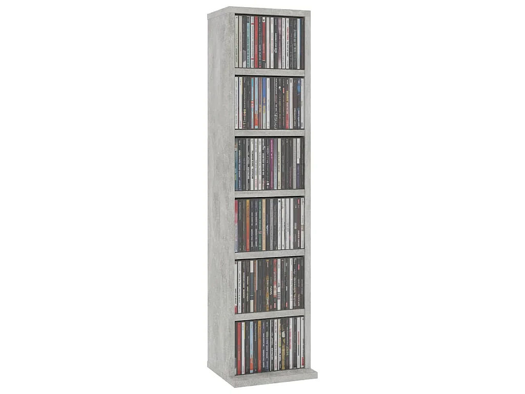 CD-Schrank Betongrau 21x20x88 cm Holzwerkstoff