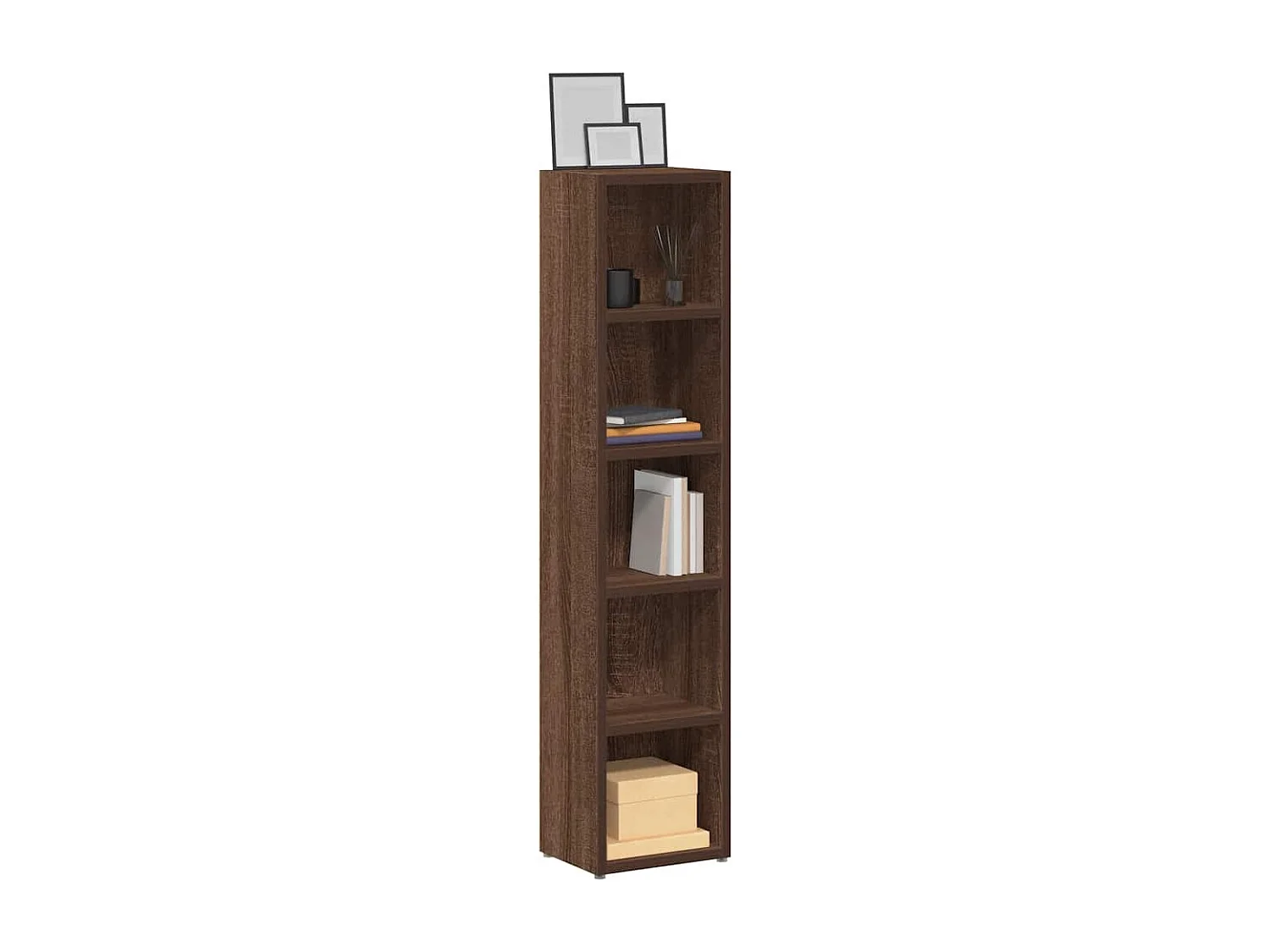 Armoires à CD 2 pcs Chêne marron 21x16x93,5cm Bois d'ingénierie