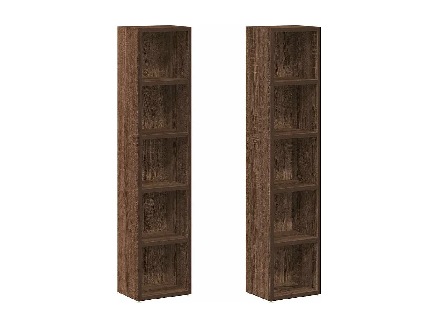 Armoires à CD 2 pcs Chêne marron 21x16x93,5cm Bois d'ingénierie