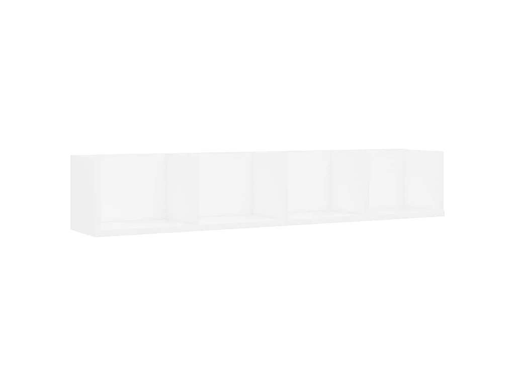 Étagère murale à CD Blanc 100x18x18 cm Bois d'ingénierie
