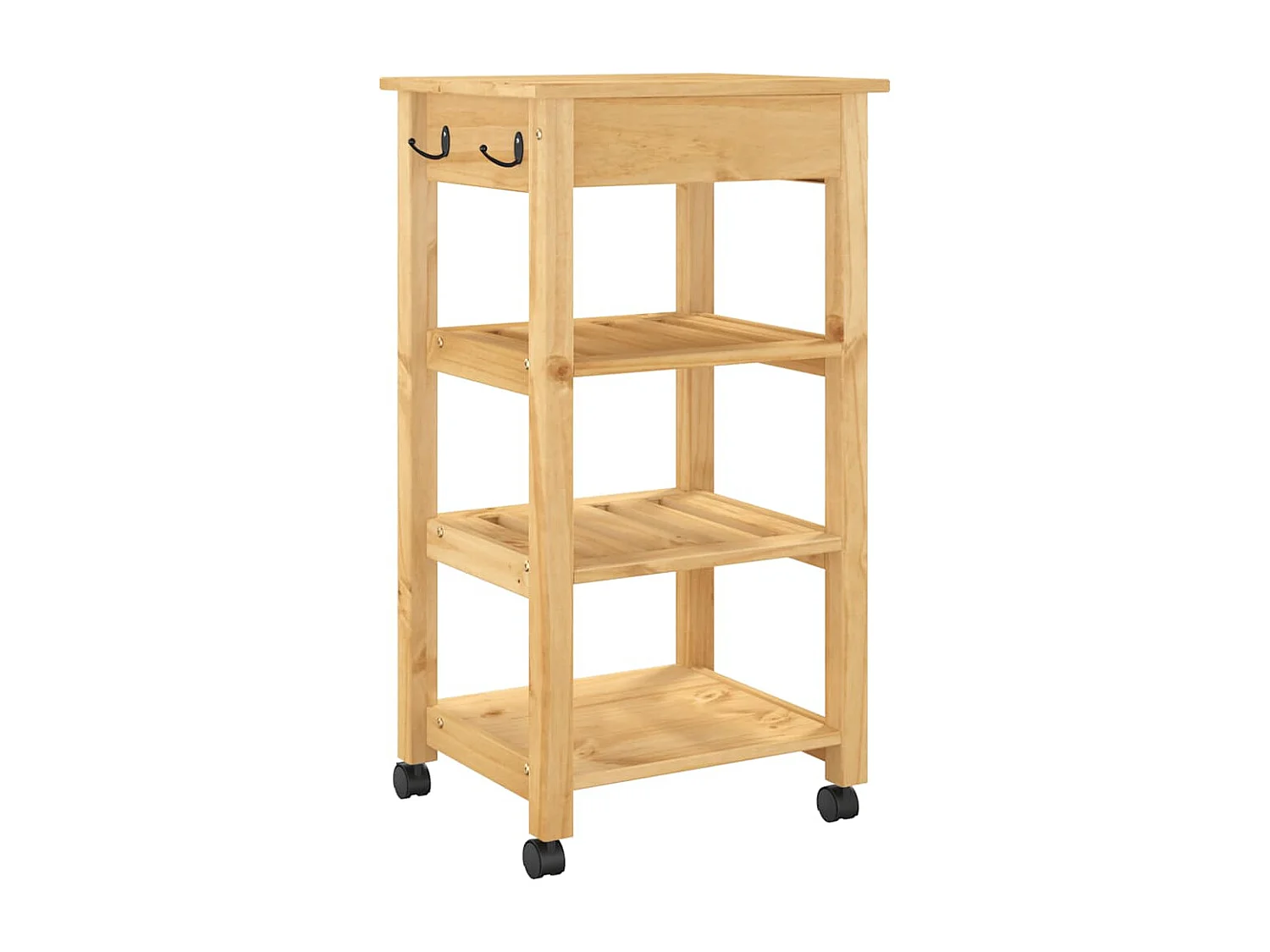 Chariot de cuisine MONZA 48x40x88,5 cm bois massif de pin