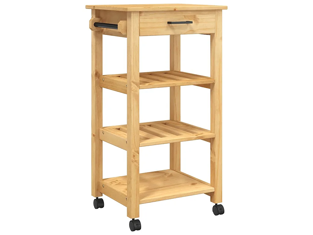 Chariot de cuisine MONZA 48x40x88,5 cm bois massif de pin