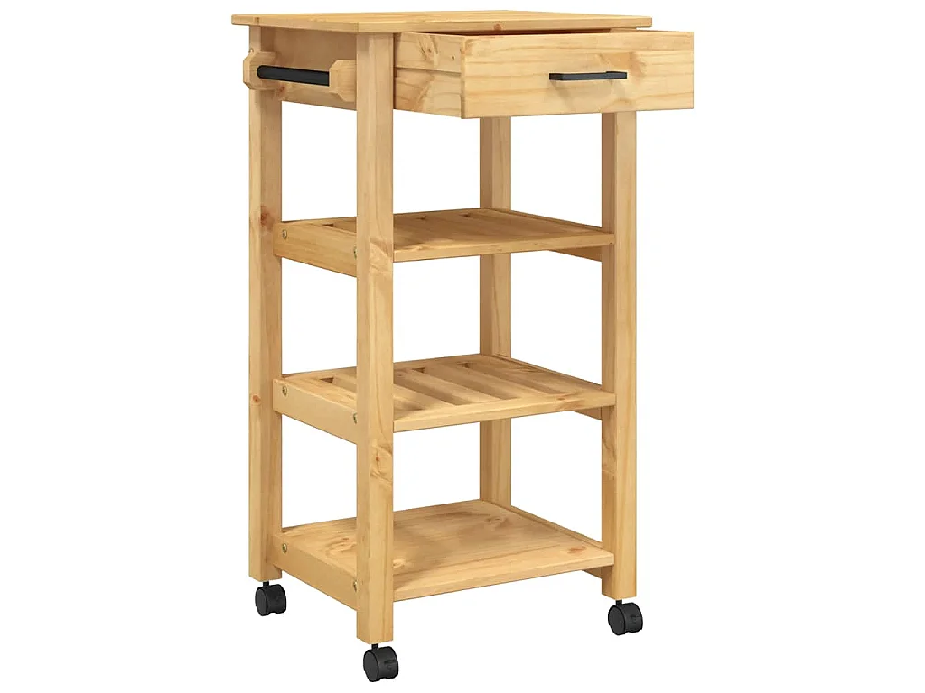 Chariot de cuisine MONZA 48x40x88,5 cm bois massif de pin