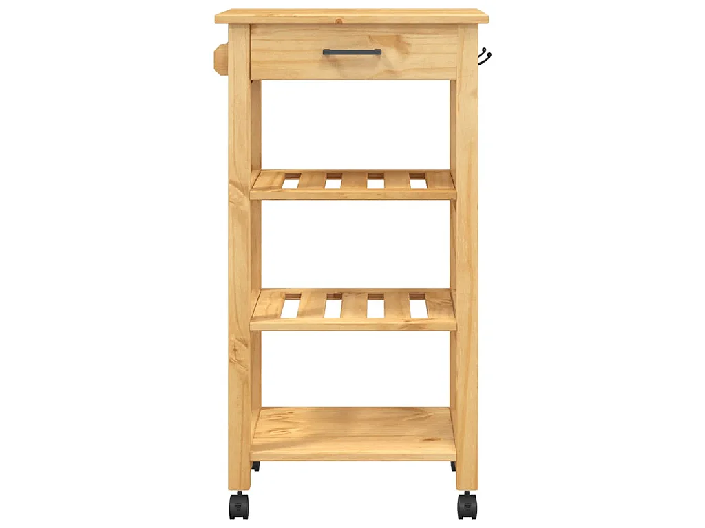 Chariot de cuisine MONZA 48x40x88,5 cm bois massif de pin