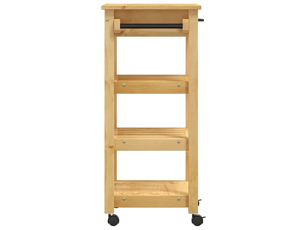 Chariot de cuisine MONZA 48x40x88,5 cm bois massif de pin