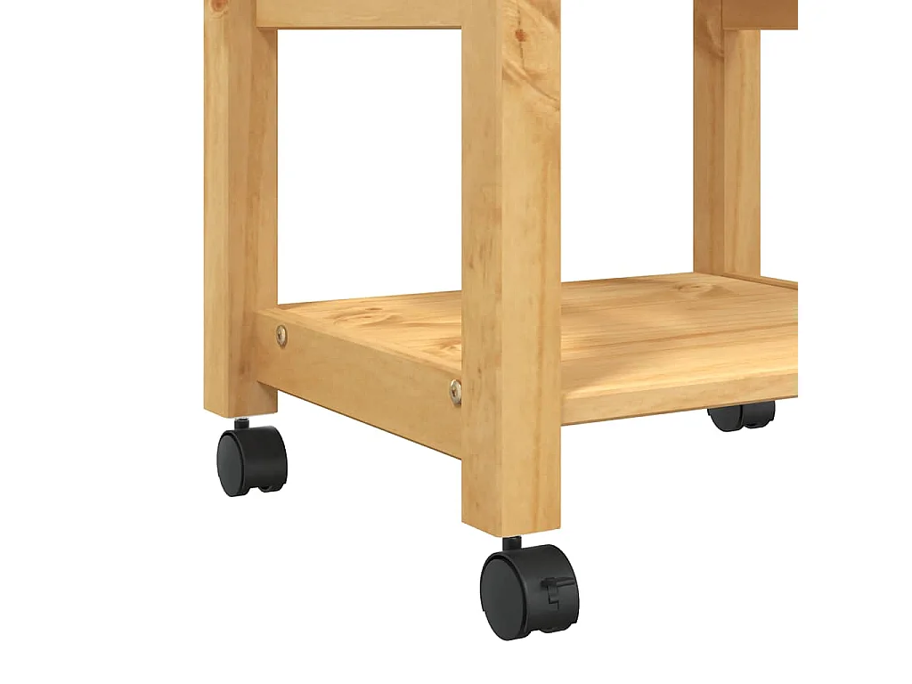 Chariot de cuisine MONZA 48x40x88,5 cm bois massif de pin