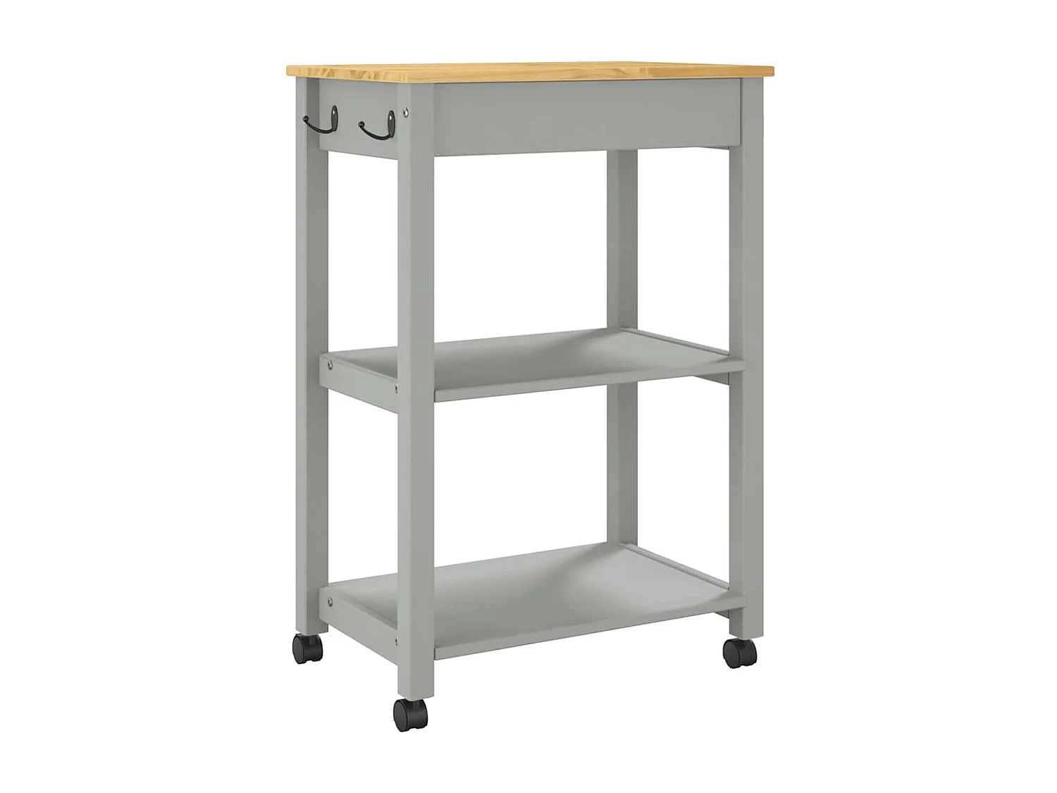 Chariot de cuisine MONZA 60x40x88,5 cm bois massif de pin