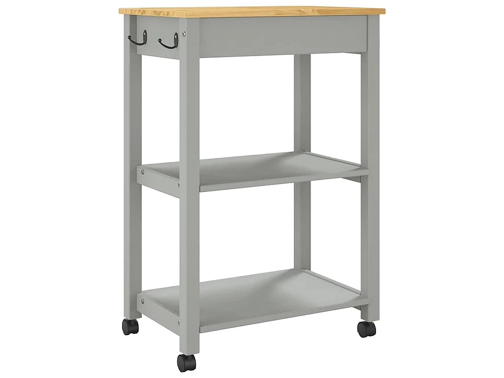 Keukentrolley MONZA 60x40x88,5 cm massief grenenhout