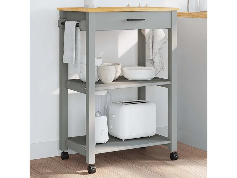 Keukentrolley MONZA 60x40x88,5 cm massief grenenhout