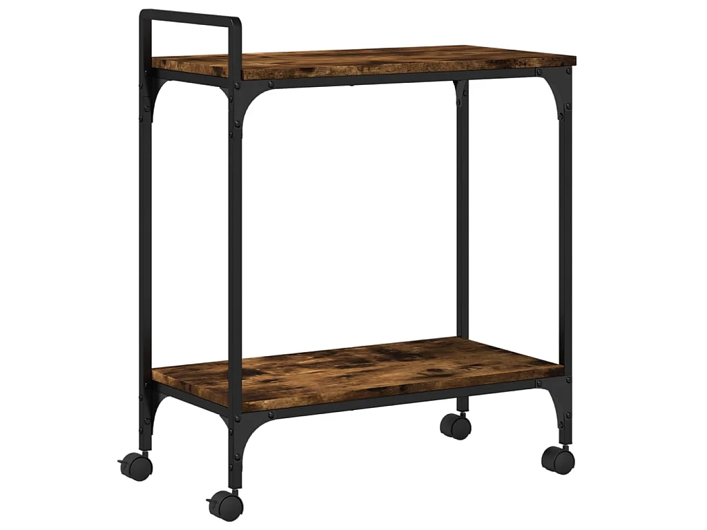 Carrello da Cucina Rovere Fumo 60,5x31x72,5cm Legno Multistrato