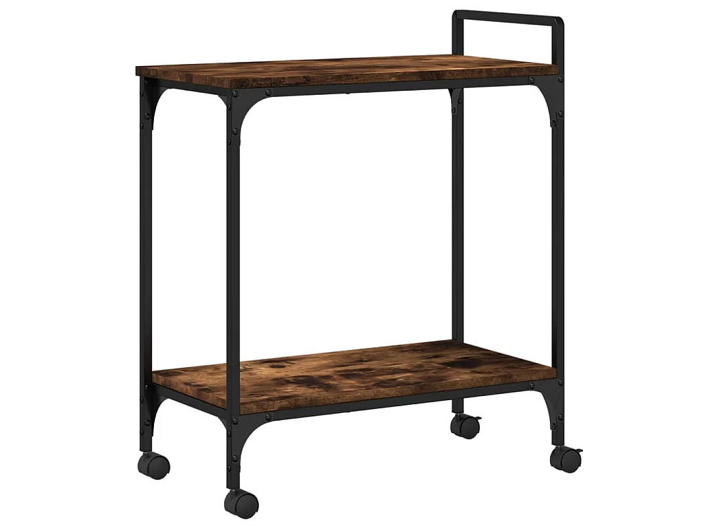 Carrello da Cucina Rovere Fumo 60,5x31x72,5cm Legno Multistrato