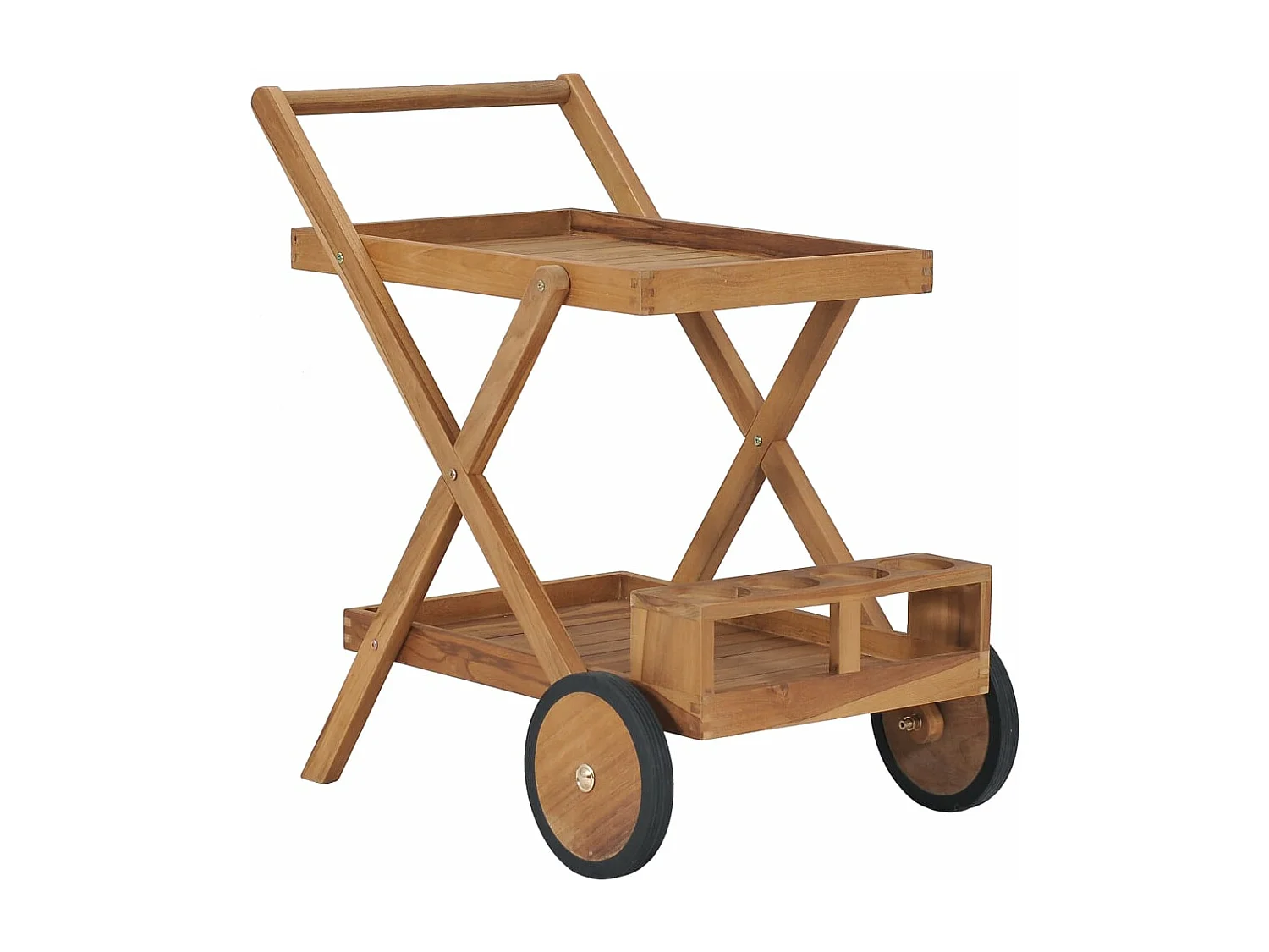 Chariot à thé Bois de teck solide