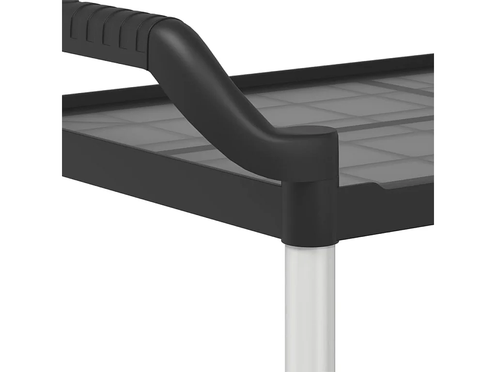 Carrello a 2 Ripiani Nero 99x50x97 cm in Alluminio