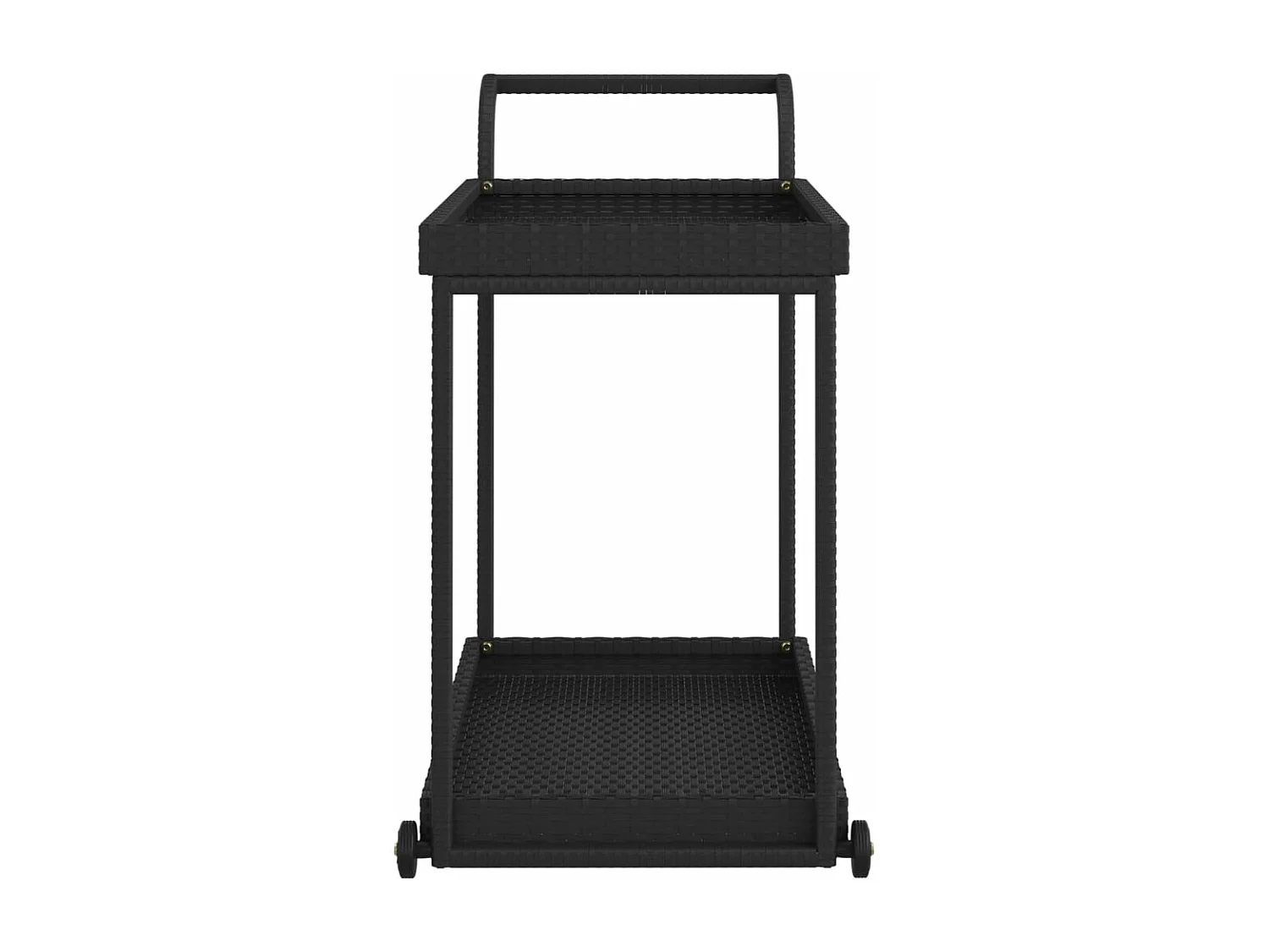 Chariot de bar Noir 100x45x83 cm Résine tressée