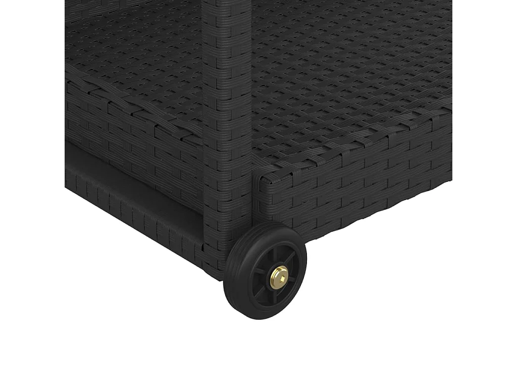 Barwagen Schwarz 100x45x83 cm Poly Rattan