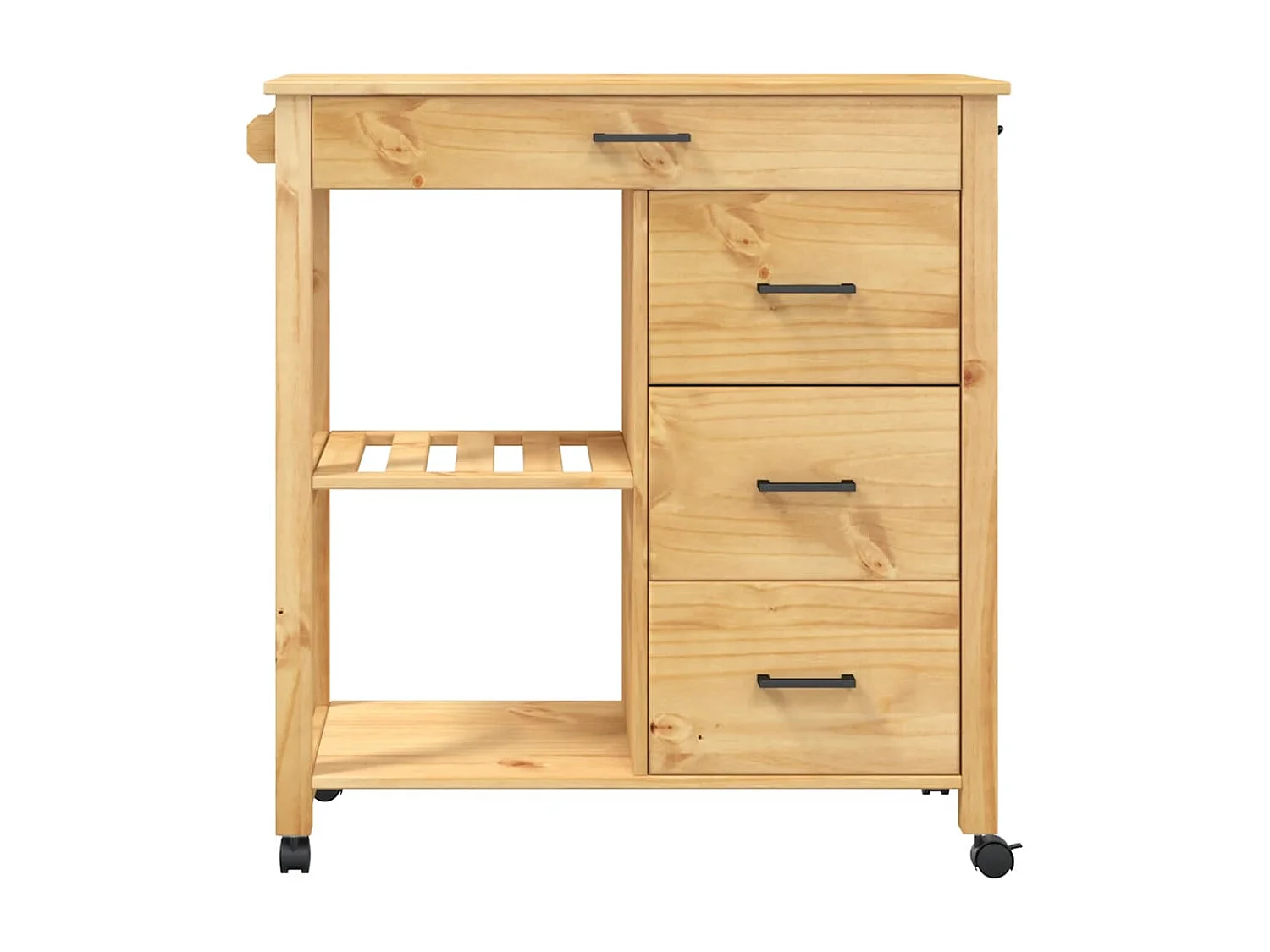 Chariot de cuisine MONZA 84x40x88,5 cm bois massif de pin