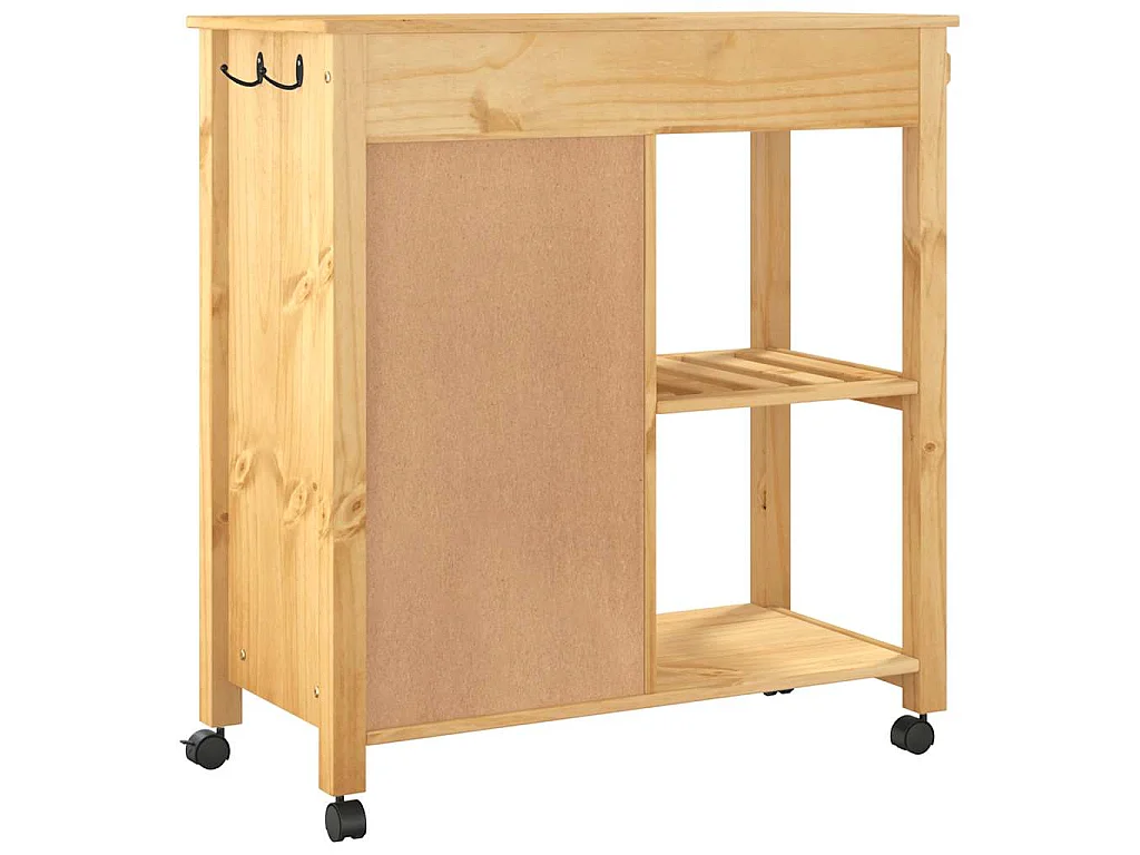 Chariot de cuisine MONZA 84x40x88,5 cm cire de miel bois massif de pin