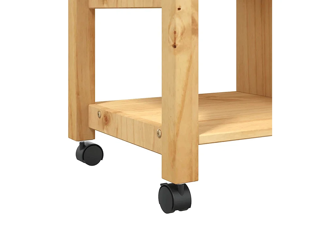 Chariot de cuisine MONZA 84x40x88,5 cm cire de miel bois massif de pin