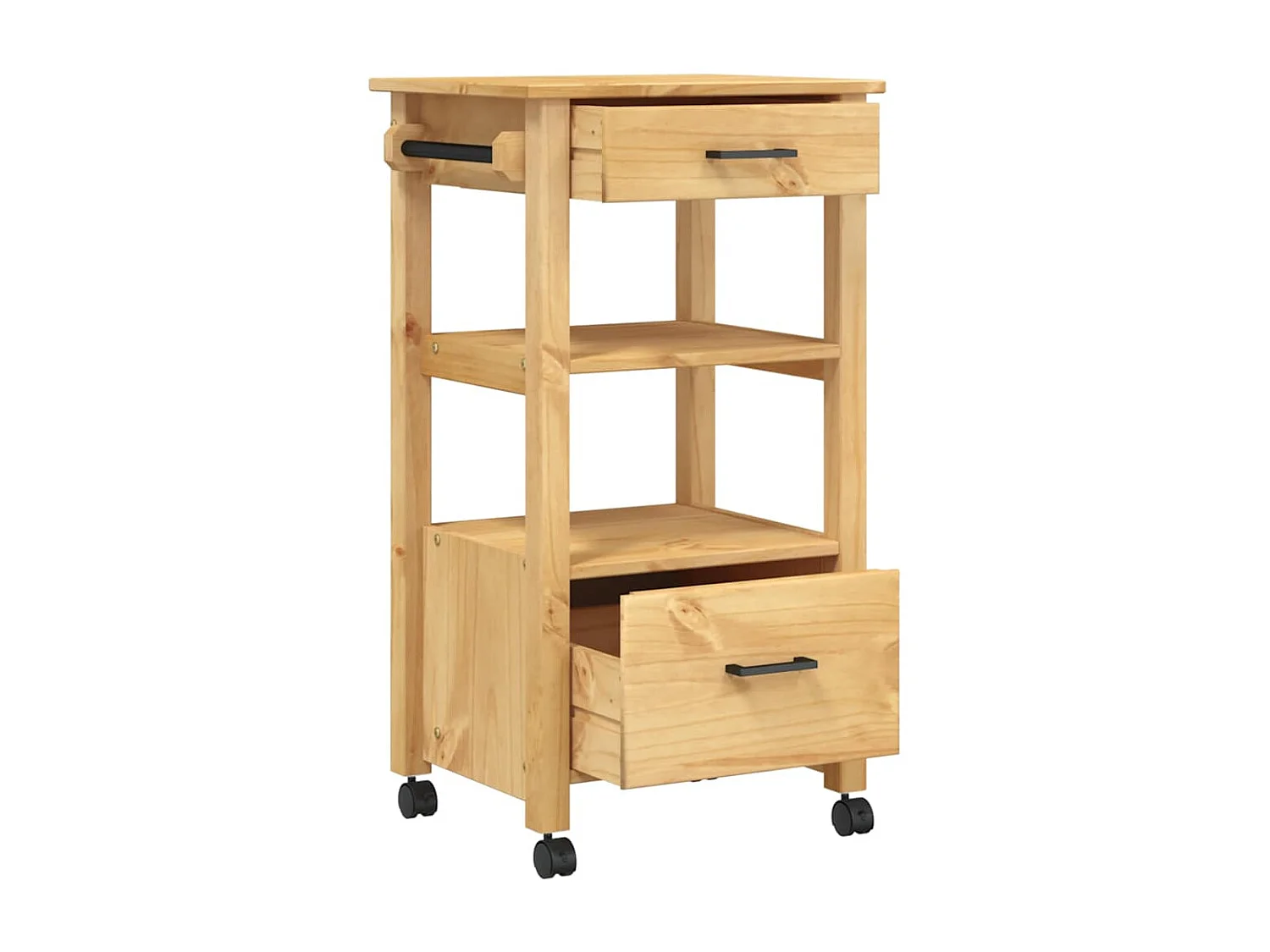 Chariot de cuisine MONZA 48x40x88,5 cm bois massif de pin